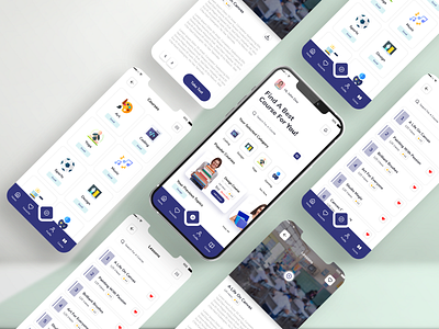 E-learning Course Mobile App android app app app design colorful dailyui design e learning illustration ios minimal online course typography ui uiux