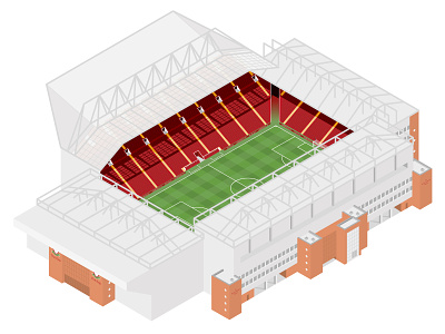 Anfield england isometric liverpool stadium