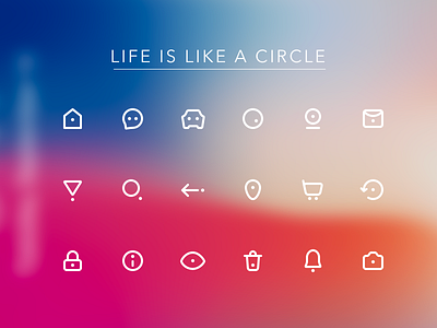 Life is like a circle icon，iphone x，round，life