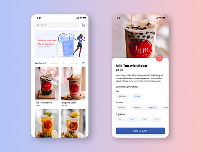 [Concept] Mobile Drink Order App food mobile design ui ui design