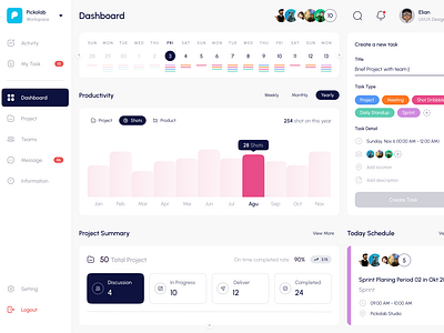 Task Management Dashboard by Alvin Elian for Pickolab Studio on Dribbble