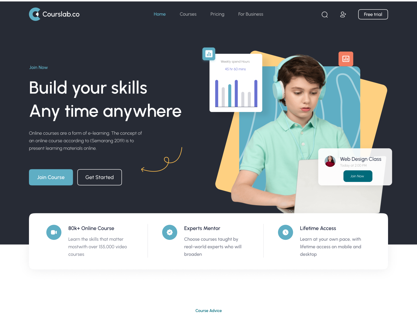 Courslab.co - Online Course Landing Page by Alvin Elian for Pickolab ...