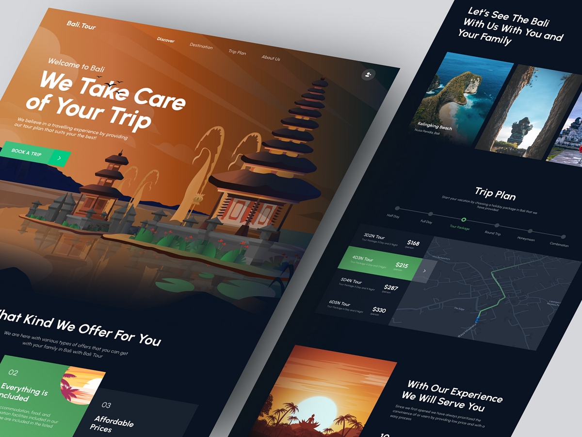 Bali.Tour - Travel Guide Landing Page by Alvin Elian for Pickolab ...