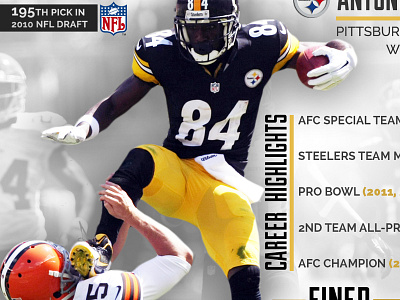 "The Kick" by Antonio Brown, WR Pittsburgh Steelers antonio brown infographic sports design steelers