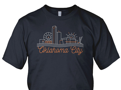 OKC Illustration illustration line art okc oklahoma city skyline thundertee