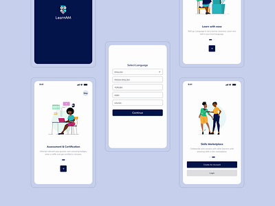 Onboarding | LearnAM app design education onboarding ui design ux design visual design