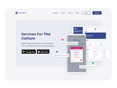 Landing Page | KEO WALLET app landing page fintech hero section landing page design mobile ui ui ui design ux design visual design