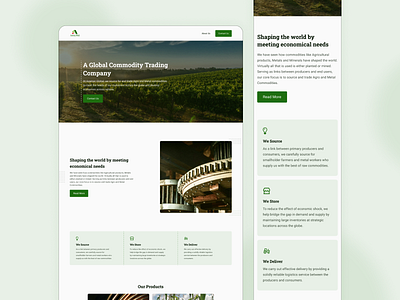 Landing Page | Azaman Global agriculture homepage landing page design ui ui design ux design visual design website design
