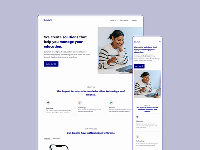 Landing Page | ScholarX design landing page design ui design ux design visual design website design