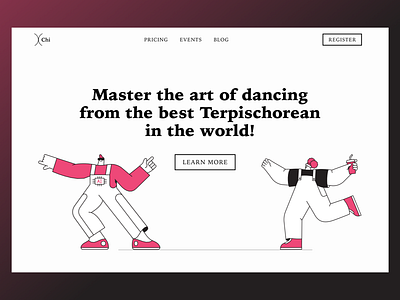 Landing Page | Chi dance website hero section landing page design ui design ux design website design