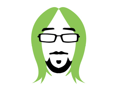 Illustration of @moeffju for business card face green illustration logo