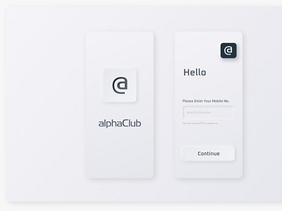 AlphaClub alpha alphaclub club login logo mobile mobilescreen uidesign