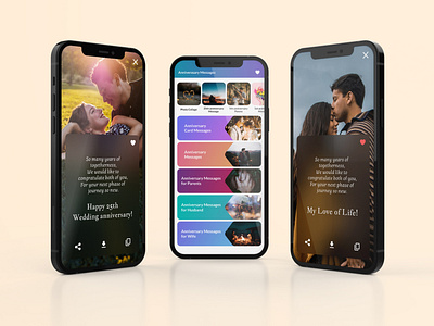 Anniversary Message App anniversary message app design figma design message app mobile app ui