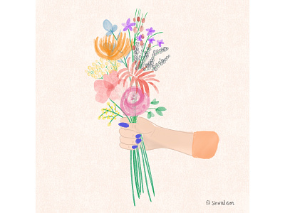 Flower bouquet illustration watercolor