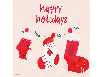 Christmas stockings illustration card christmas graphic design illustration lettering social media
