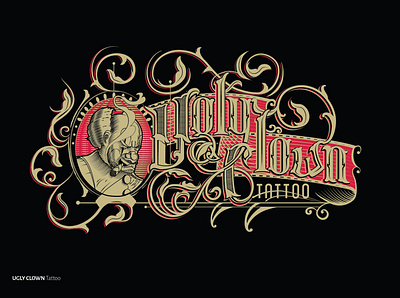 ugly clown calligraphy design illustration illustrator lettering logo typography vector