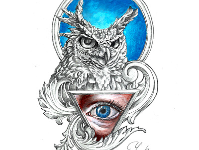 Owl illustration illustrator pencil sketch