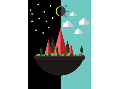 flat design of a landscape illustrator landscape vector