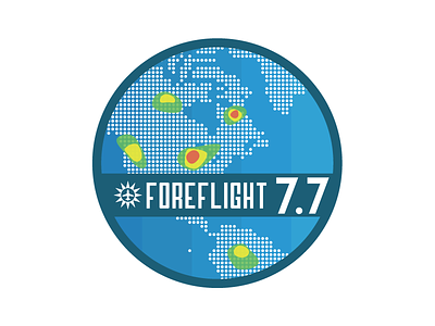 ForeFlight 7.7 badge foreflight globe illustration radar sticker vector