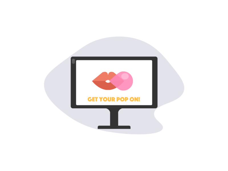 Get Your Pop On! ad advertising bubble gum display gum illustration pop popspot vector