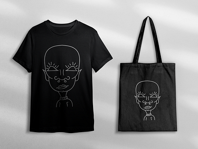 Monoline Character art bag creative design draw drawing grunge illustration shirt t shirt tote tote bag vector