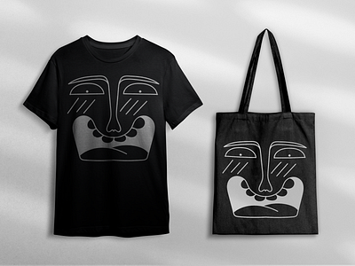 Monoline Character 3 art bag character design drawing face illustration monoline shirt style tote totebag tshirt vector