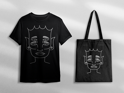 Monoline Character 4 art character creative design digital draw drawing face for illustration monoline shirt t shirt tote bag