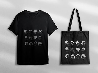 Faces art bag character creative desgin design digital drawing face faces illustration shirt style t shirt tote tote bag vector