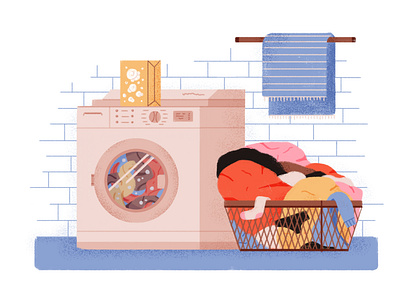 Laundry Day dirty laundry drawing illustration laundry photoshop washing machine