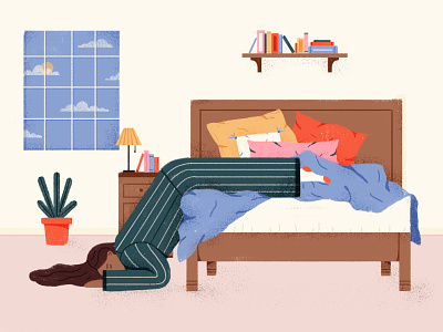 Monday Mornings bed drawing home office illustration monday mornings photoshop sleep sleepy