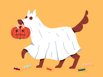 Trick or Treat dog dogs drawing halloween illustration jack o lantern photoshop sweets trick or treat