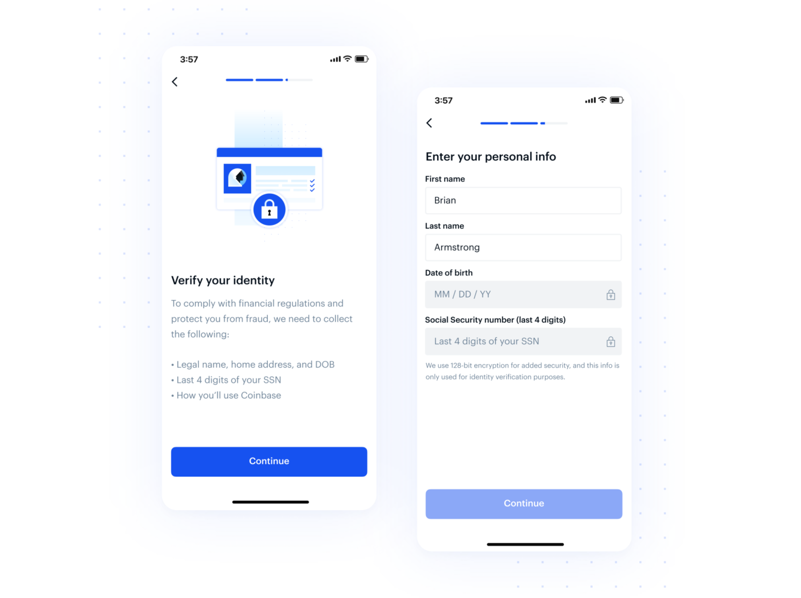 Coinbase mobile onboarding by Ola Orchowska for Coinbase on Dribbble