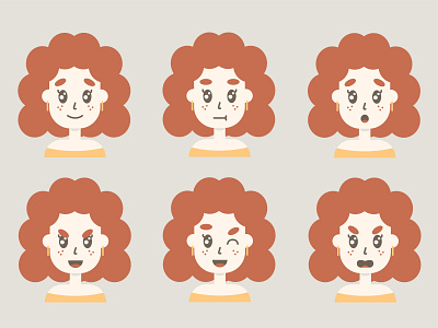Girl's emotions adobe illustrator adobeillustator art design emoji emotion girl illustration illustrator vector