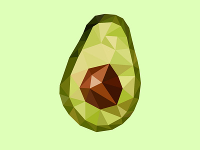 Avocado (Low Poly Art) adobe illustrator art avocado design fruit illustrator low poly low poly low polygon lowpoly lowpolyart vector