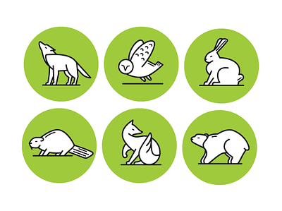 Animal icons adobe illustrator animals forest animals icons illustration vector