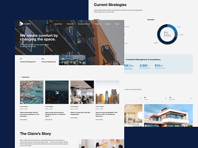 Claire's Residence // Website blue real estate ui website white