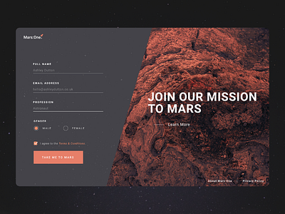 001 - Signup Dribbble