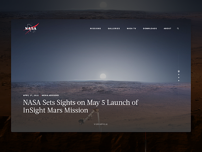NASA | Landing Page Concept design nasa space ui universe web