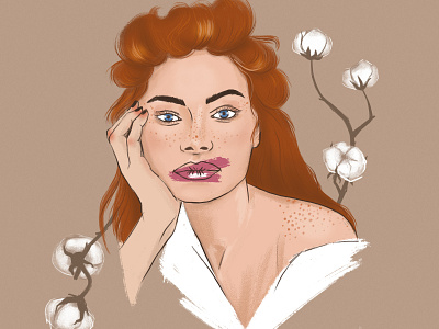 Ginger girl illustration