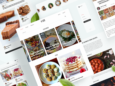Foodtryb – Foodie Content Community article blog blogger cooking details feed food home page interface layot menu minimal navigation news news site post ui ux web design website