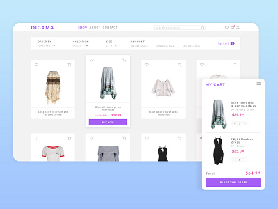 Digama Ecommerce ecommerce design mobile design pyme website design women