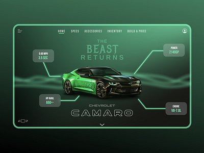 Camaro Car website landing page 🏎️