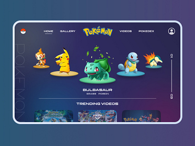 Pokemon Website Concept❤️ dribbleshots ui uidesign uiux ux webdesign website