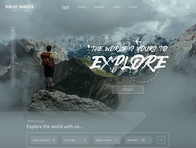 Worldly Wanderer Tour Planners Website Landing Page🏕️✈️ design dribbleshots ui uidesign uiux ux webdesign websitedesign