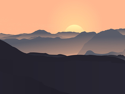 Sunset Landscape illustration design dribbleshots graphic design illustration landscapeillustration vector