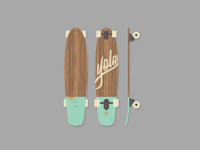 Yolo Long Board Mockup mockup script skateboard two tone typogrpahy vector wood yolo yolo board yolo skate project zebra wood