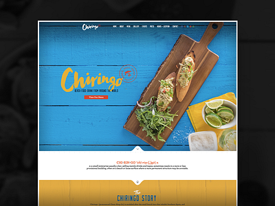 Chiringo Website chiringo food hand type script seal spanish stamp typography website website design