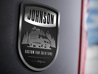 Johnson Custom Van Solution Logo adventure badge emblem mountain sprinter van