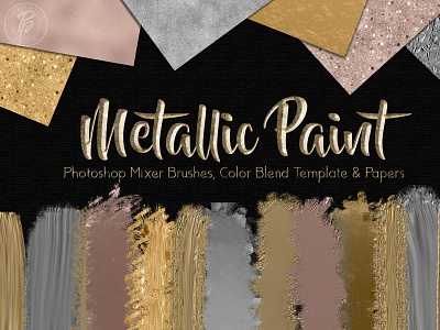 Metallic Paint Creators Kit brushes digital papers kit papers photoshop