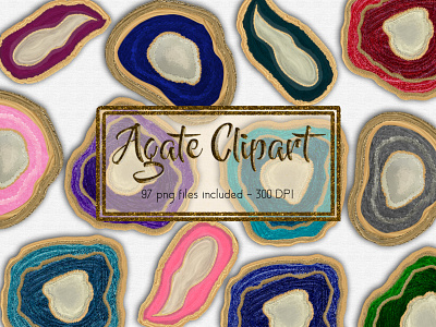 Agate Clipart Set agate branding clipart design hand drawn hand drawn type photoshop